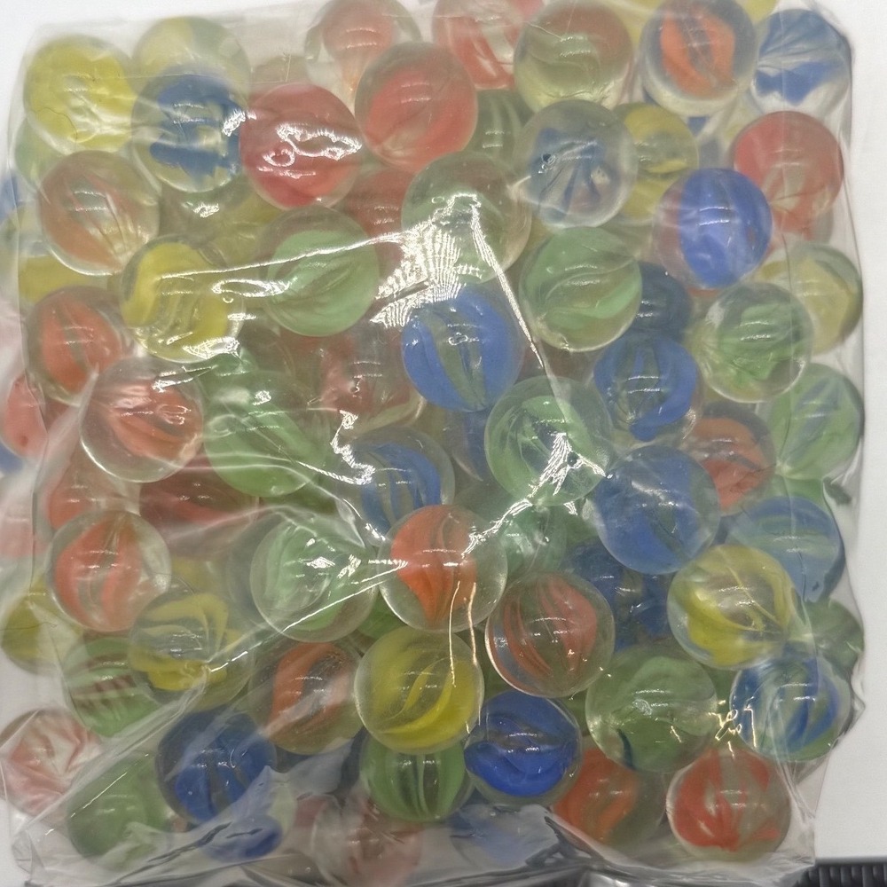 Glass clear swirl‎ Marbles Assorted Colors Classic toy collectible gift bulk lot